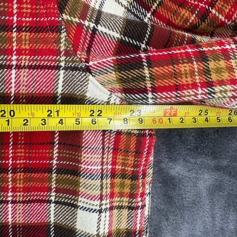Orvis Mens Red Plaid Flannel Button Down Shirt Large Long Sleeve Outdoors - Picture 4 of 5
